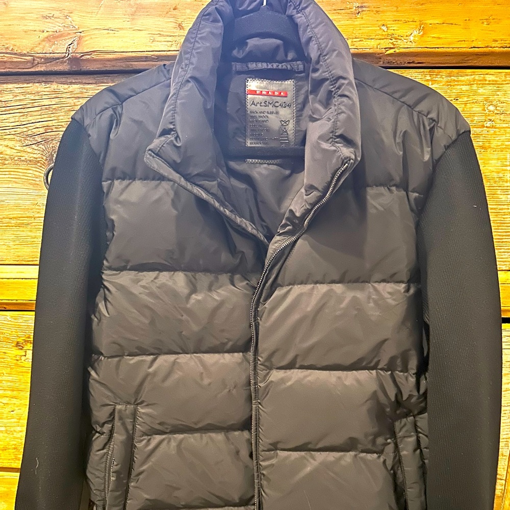 Black Prada men’s jacket like new! ton of high end men’s clothing need to sell